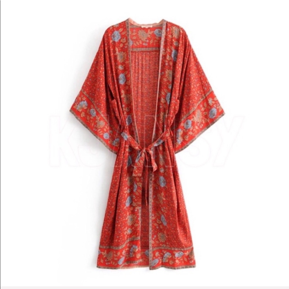 Bohemian Red Kimono Duster - Picture 7 of 7